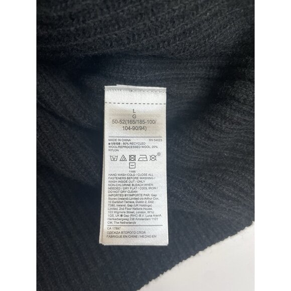 Banana Republic Mens Iltalian Wool-Blend Half-Zip Sweater Ribbed Black L - Picture 6 of 10